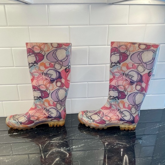 EUC Women’s Coach Poppy Tall Rain Boots Size 6